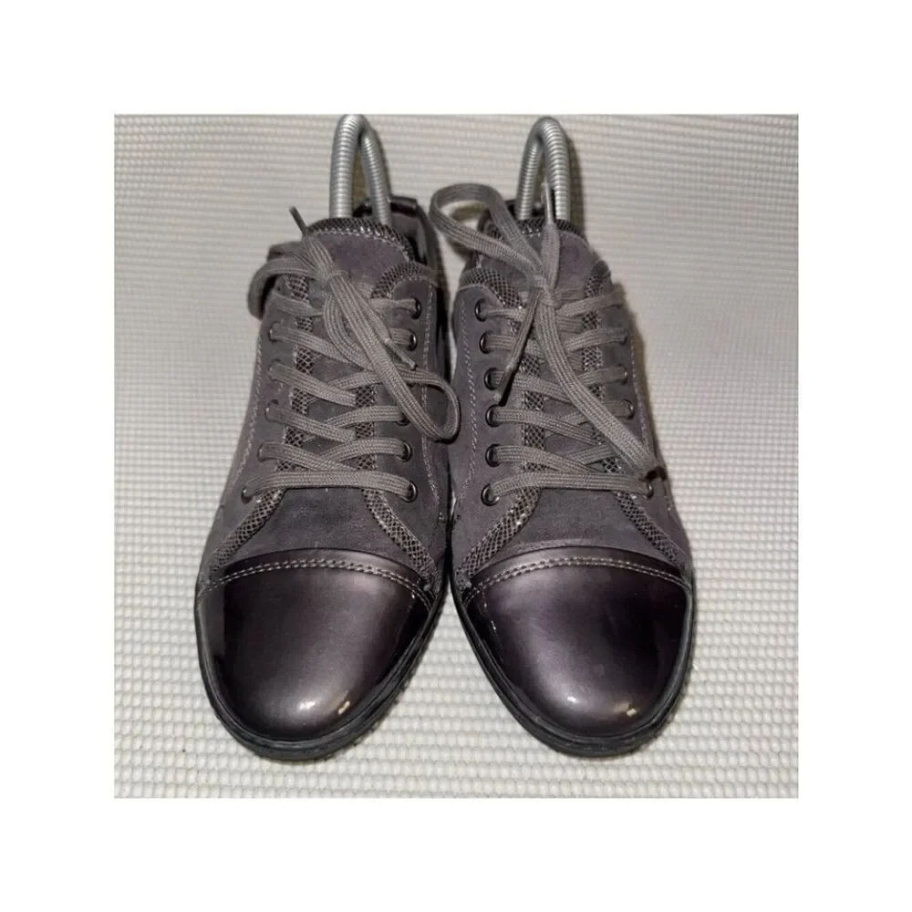 AGL Resort Brown Gray Suede Cap Toe Lace Up Leather Low-Top Sneakers Size 37 (7)